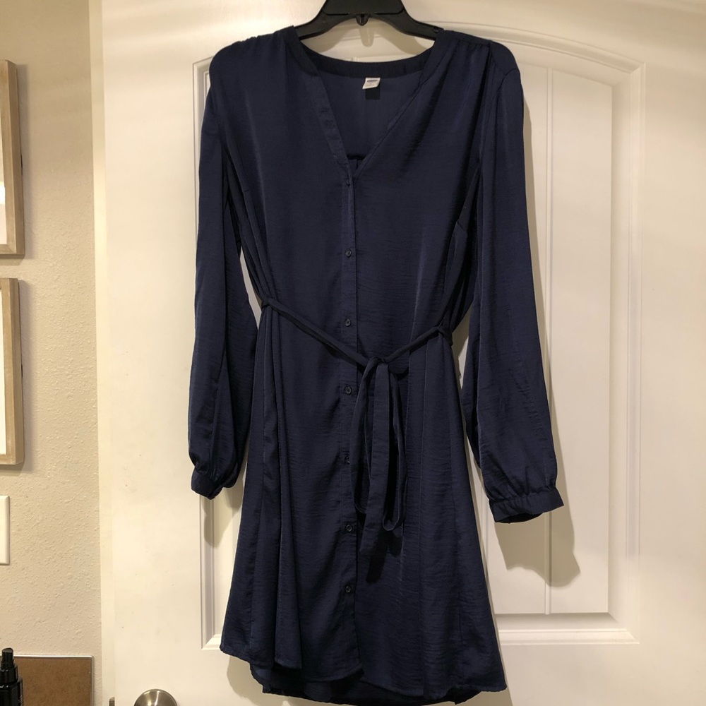 Navy Blue Button Down Dress